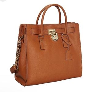 MICHAEL KORS Hamilton, Large Leather Satchel Tote Bag